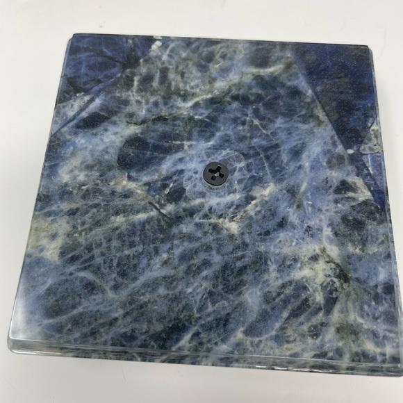 Kendra Scott Filigree Box Blue Sodalite Stone Lid Quartz Crystal Knob NIB - Picture 7 of 9